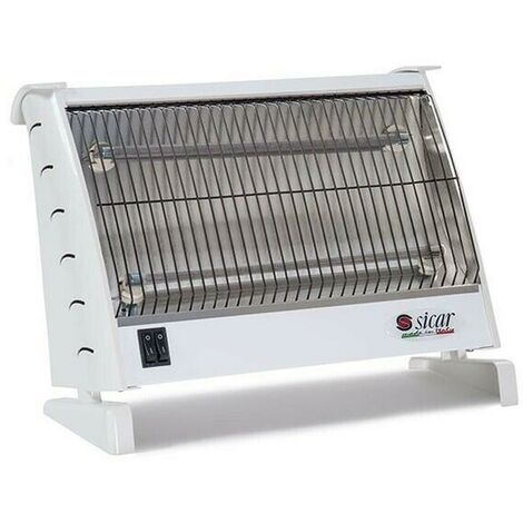 Stufa Elettrica Stufetta al Quarzo 2 Candele 1200W Nero o Bianco Italiana Sicar Nero - Nero