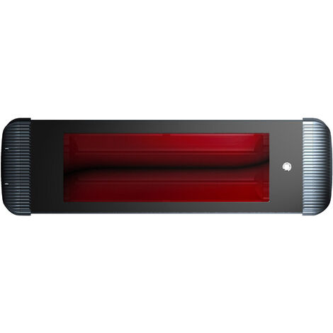 Stufa Elettrica ad Infrarossi 105x25x7,5 cm da Parete 1800W Dimmerabile Moel Aaren Nera