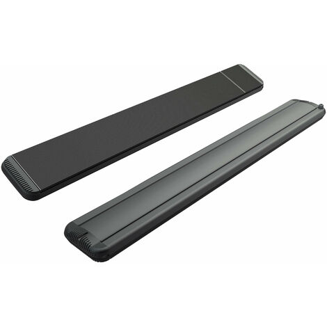 Stufa Elettrica ad Infrarossi 126x20,1x5,8 cm da Soffitto 1500W in Alluminio Dimmerabile Moel Hot-Top Nera