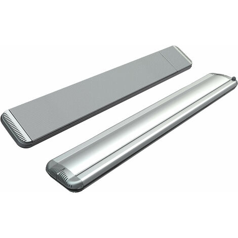 Stufa Elettrica ad Infrarossi 126x20,1x5,8 cm da Soffitto 1500W in Alluminio Dimmerabile Moel Hot-Top Silver