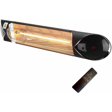 Stufa Elettrica ad infrarossi da Esterno 88x13x9 cm in Fibra di Carbonio  Pegaso Nero