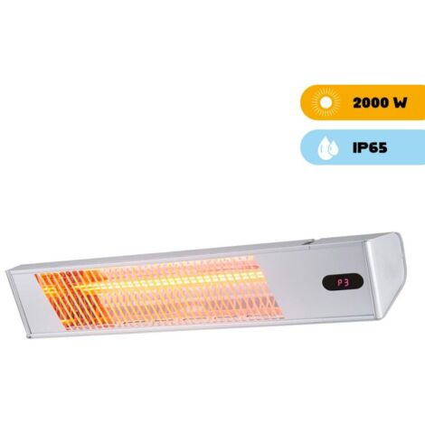 Stufa Elettrica ad Infrarossi Wi-Fi da Esterno 74,2x11x13,9 cm 2000W Sined Acciaio Inox