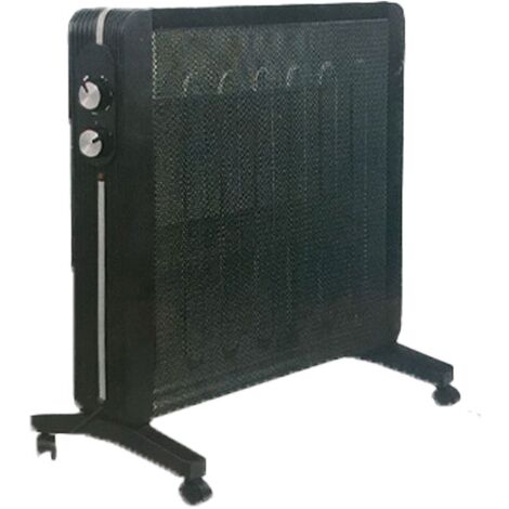 Stufa Elettrica da 1000-2000W Silensiozo e Leggero con manopola intuitiva per Ambiente fino 20mq  Colore Nero L73cm x H62cm