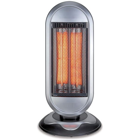 Stufa elettrica in fibra di carbonio 900W - Mod. Rounded Silver