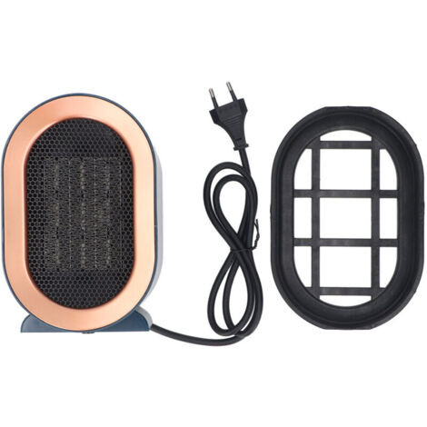 Stufa elettrica portatile da 1200 Watt, riscaldamento rapido, compatta, con protezione contro il surriscaldamento e il ribaltamento, adatta per casa e ufficio, blu.