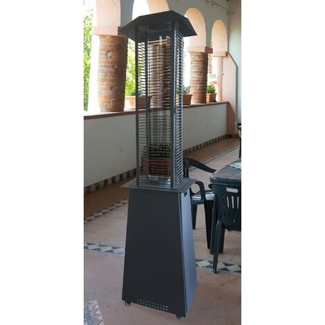 Stufa da Esterno Fungo a Pellet 100x100x211 cm con Tetto e