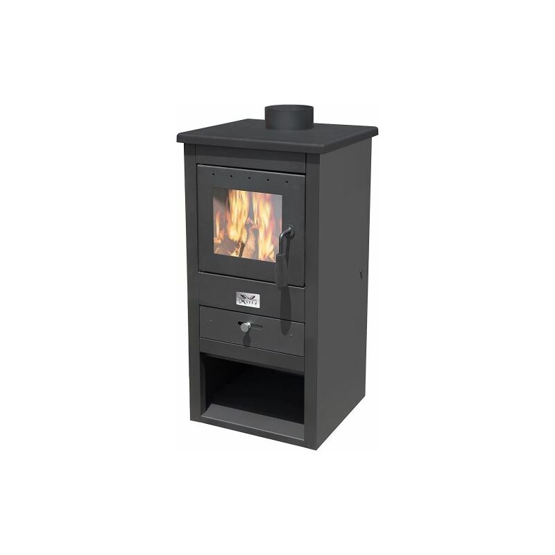 Stufa a legna e carbone acciaio athena 13 kw nera (38331)