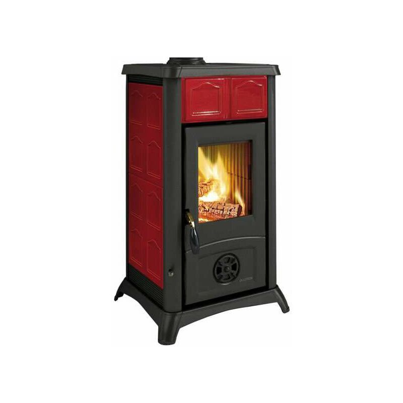 Stufa A Legna Nordica Gemma Elegance Bordeaux Dim. 46x49xh84 Cm