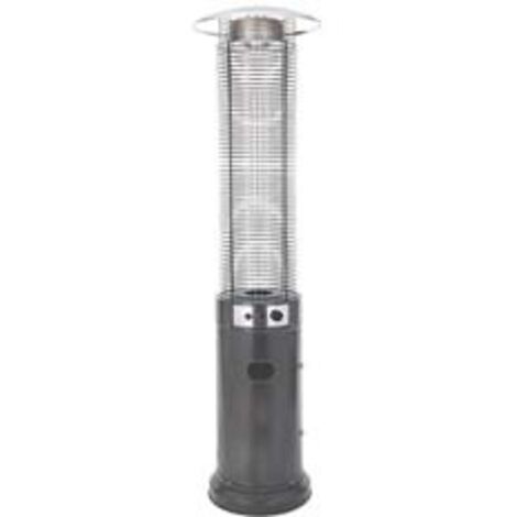 STUFA PATIO GLASS 13 KW GRIGIO SCURO- - misure ø cm.45,5x210h. - peso kg.16 - 1 pezzi SYNTESY