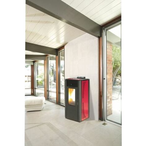 STUFA PELLET 14 KW KING 14 IDRO BORDEAUX