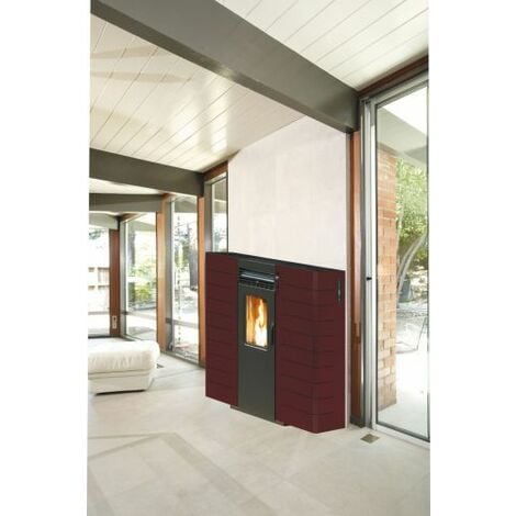 STUFA PELLET CANALIZ SLIM 9KW KING 10C BORDEAUX