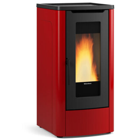 Stufa pellet canalizzata 10 KW Dahiana Plus 5.0 bordeaux