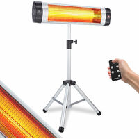 Stufa radiante a infrarossi 2500 W lampada riscaldamento con telecomando