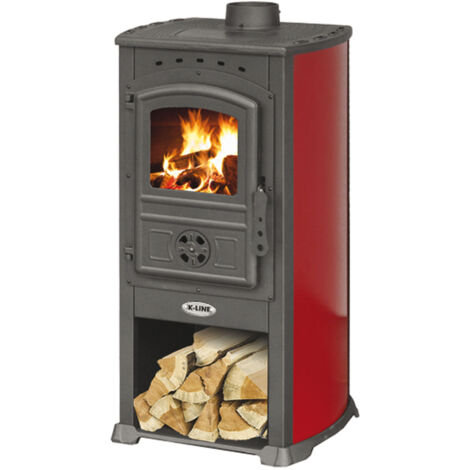 Stufa riscaldamento a legna con struttura in acciaio 7,3 kW Koral -  beige