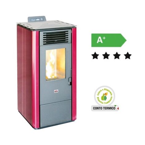 STUFE A PELLET QUEEN 12 CANALIZZATA POTENZA Kw/h 8,7 CM. 44X44X102 BORDEAUX