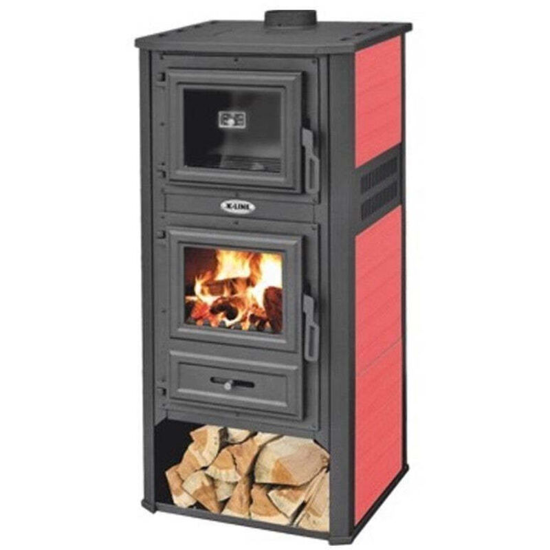 Led Leds Stufa Riscaldamento A Legna Con Forno Struttura In Acciaio...