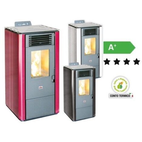 STUFE STUFA A PELLET QUEEN 12 POTENZA Kw/h 8,7 DIMENSIONI CM.44x44xH102