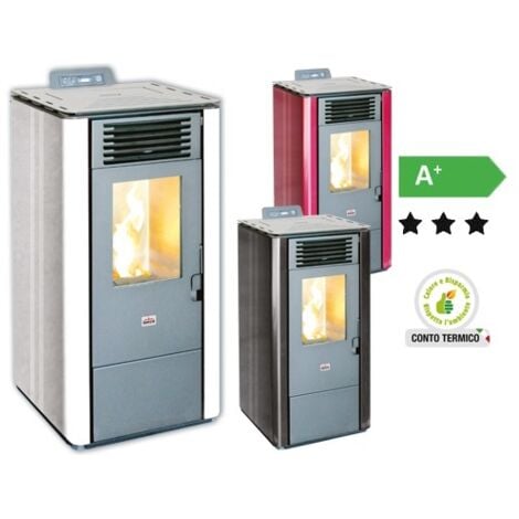 STUFE STUFA A PELLET QUEEN 6.3KW POTENZA  Kw/h 6,42 DIMENSIONI CM.44x44xH93