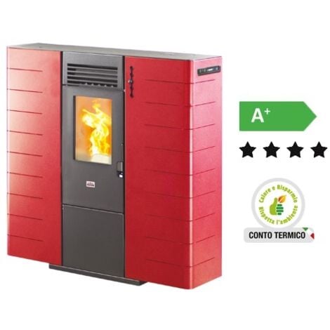 STUFE STUFA A PELLET QUEEN SLIM 10 CANALIZZATA POTENZA Kw/h 9,01 - CM.94x29xH94
