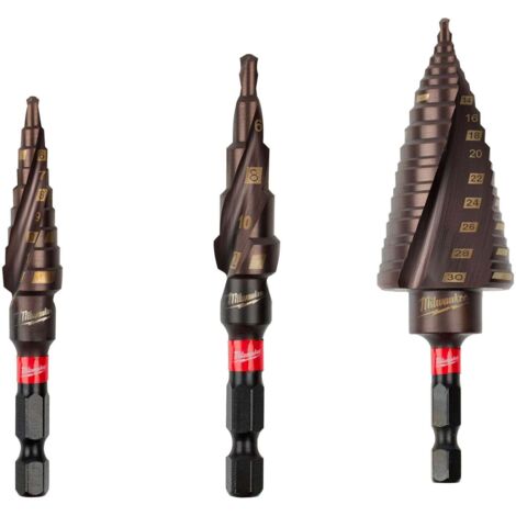 STUFEN BOHRER MILWAUKEE SHOCKWAVE 4-12 MM 1-MM STUFEN TECHTRONIC INDUSTRIE (11070) 48899261