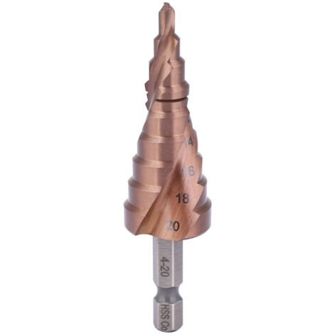 Stufenfräser aus Kobalt-Schnellarbeitsstahl, Sechskantschaft für Bohrungen von 4-20 mm, multifunktional
