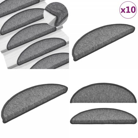 Stufenmatten 10 Stk. 56x17x3 cm Dunkelgrau - Stufenmatte - Treppenmatte - Treppenschutz - Trittsicherheit - Rutschfeste Matte - Home & Living