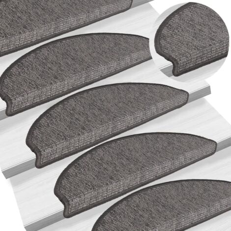 Stufenmatten 15 Stk. 65x21x4 cm Beige und Grau Halbrund Groß vidaXL