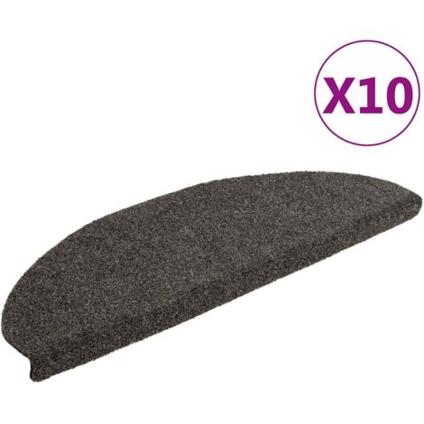 Stufenmatten Selbstklebend 10 Stk. 65x21x4 cm Anthrazit Halbrund Groß