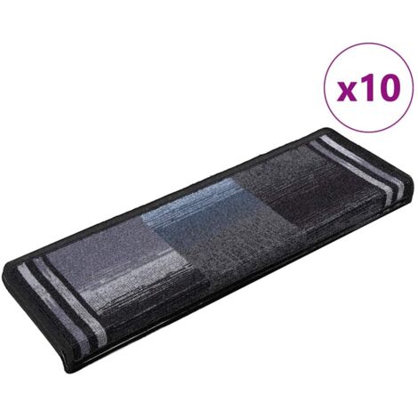 Stufenmatten Selbstklebend 10 Stk 65x21x4 cm Schwarz Grau