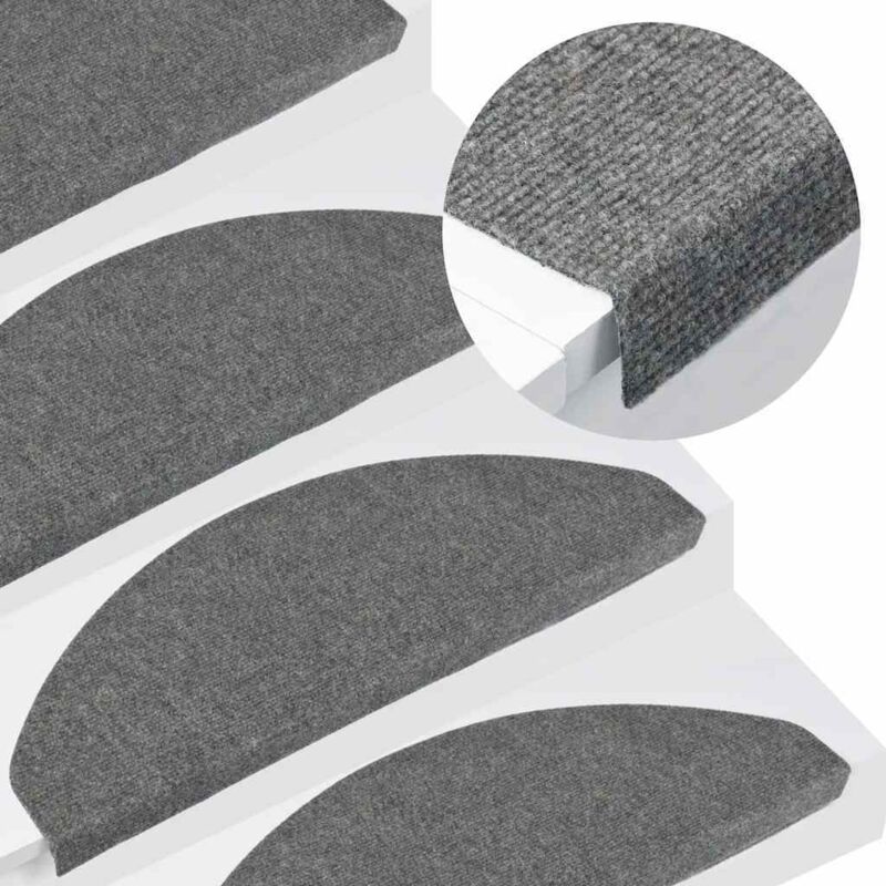 Stufenmatten Selbstklebend 15 Stk. 65x22, 5x3, 5 Cm Grau Vidaxl