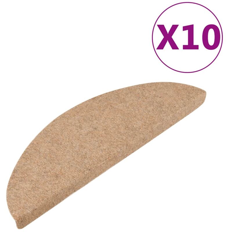 Vidaxl Selbstklebende Treppenläufer 10 Stück Beige 56x17x3 Cm