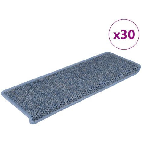 Stufenmatten Selbstklebend Sisal-Optik 30Stk. 65x21x4cm Blau vidaXL