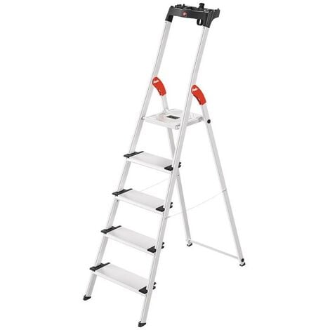 Stufenstehleiter L80 Comfortline 5 Stufen Aluminium Gesamthöhe 1840 mm Tragfähigkeit 150 kg
