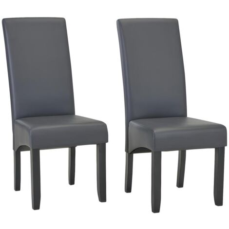 VENTE-UNIQUE Stuhl 2er-Set - Kunstleder - Grau - ROVIGO