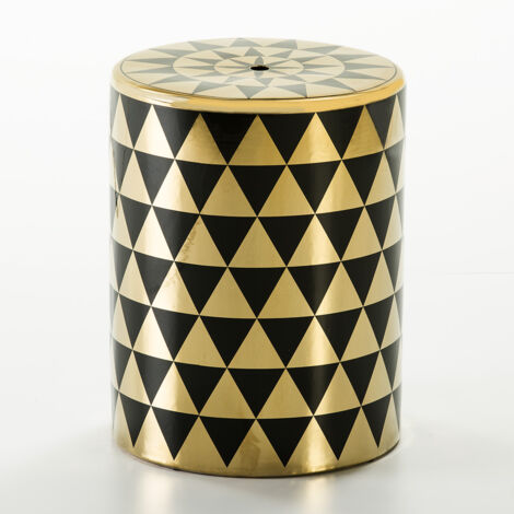 Stuhl 33x33x43 Gold/Schwarze Keramikmöbel/Stühle/Poffpour Alle Stile, um dem Haus eine Note zu verleihen