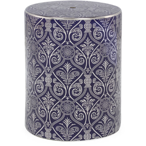 Stuhl 33x33x45 Silber / Blue Ceramic Accessoires und Geschenke / Vasen, Flaschen und Paraplue -Stütze für alle Stile, um dem Haus eine Note zu verleihen