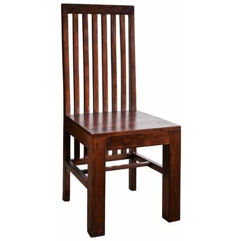 MASSIVMOEBEL24 Stuhl Akazie 46x46x109 nougat lackiert OXFORD 26