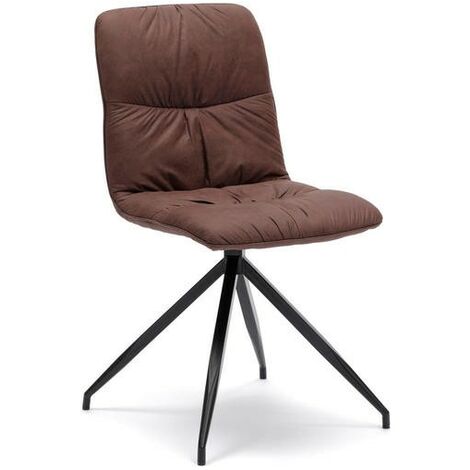 Stuhl aus braunem Mikrofaserstoff mit Samteffekt, 43x38xh. 86,5 cm 2 Stk
