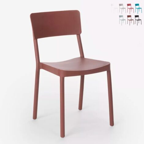 Stuhl aus Polypropylen in modernem Design für Küche Bar Restaurant Garten Liner - Braun