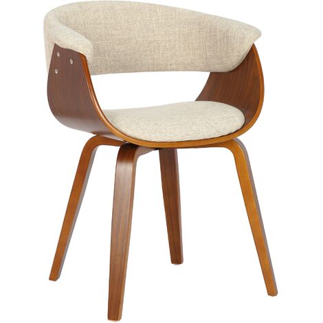 Stuhl Bruce Stoff creme walnuss