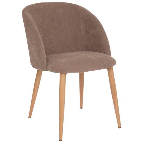 Stuhl Celeste - Cord - Beine aus Eichenholzimitat - taupe-grau