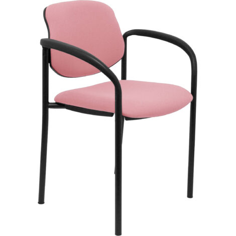 Stuhl fixiert Villalgordo bali rosa Gestell schwarz mit Armlehnen