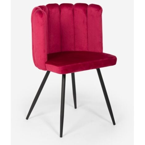 AHD AMAZING HOME DESIGN Stuhl gepolsterter Polstersessel in Muschelform Shelly Farbe: Lila