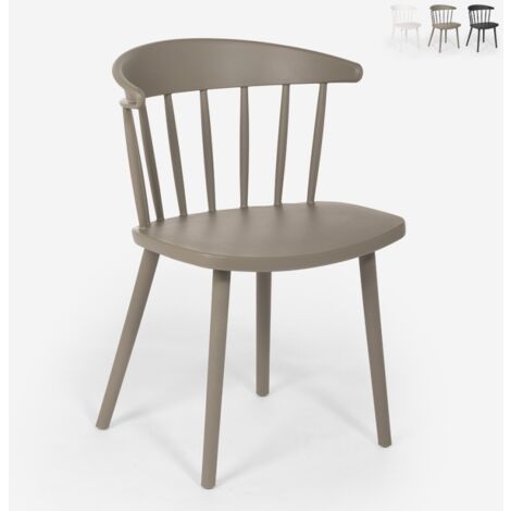 AHD AMAZING HOME DESIGN Stuhl in modernem skandinavischem Design für Innen und Außen aus Polypropylen Ogra Farbe: Grau