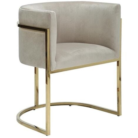 Stuhl mit Armlehnen - Samt & Metall - Beige & Goldfarben - PERIA von Pascal MORABITO