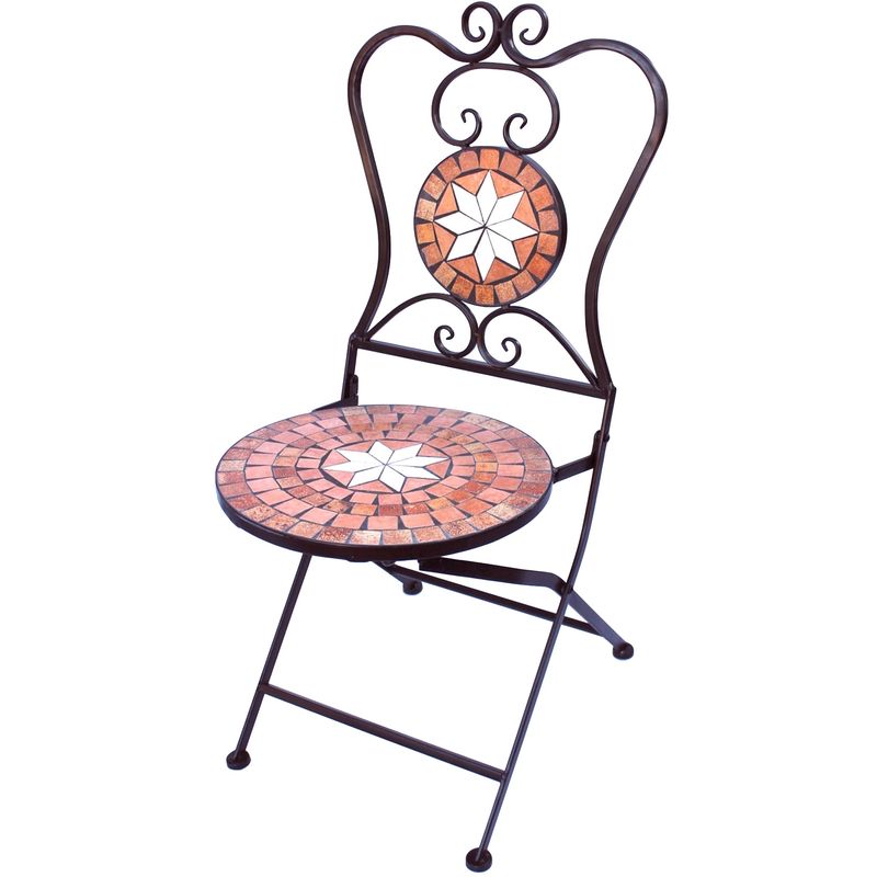 Dandibo - Stuhl Mosaik Merano 12002 Gartenstuhl H-93 cm Metall Gartenmöbel Klappstuhl
