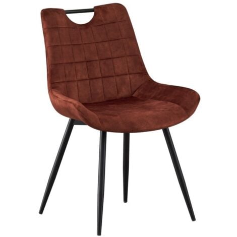 MEUBLORAMA Stuhl 'NINO' Samt Rost, Maße H84 x B56 x T62,5, ideal für Ihre Küche oder Ihr Esszimmer.