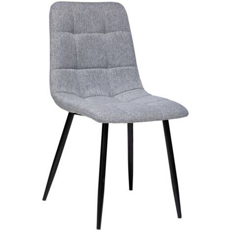 Stuhl Sirac - grau - schwarze Metallbeine