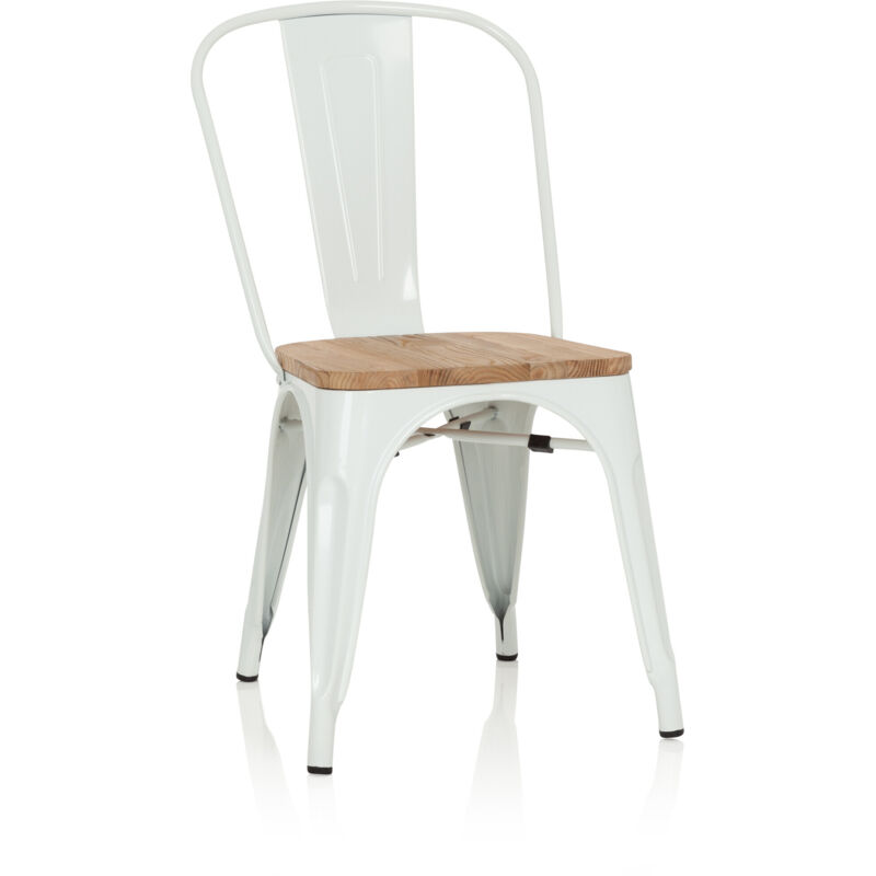 Stuhl Vantaggio Comfort W Metallic Weiß / Sitz Echtholz Hell Hjh Office
