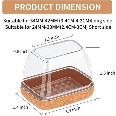 Stuhlbeinschoner, 16-teiliges Set rechteckiger Silikongleiter, transparente Stuhlbeinkappen mit Filzgleitern, schützen Ihren Boden geräuschlos, passend für Stühle mit einer Breite von 24–30 mm und ein